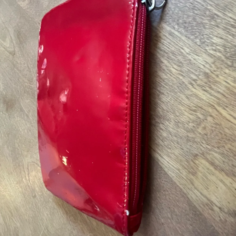 Express Glossy Red Quilted Wristlet